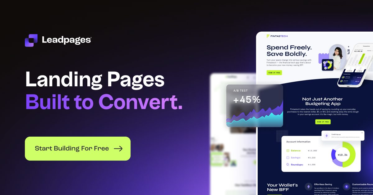 créer une landing page avec lead pages
